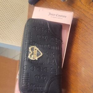 Juicy Couture Black Wallet with Gold Accent